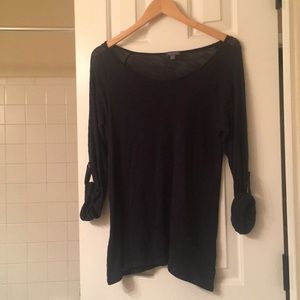 Casual cotton top in navy by Lilla P